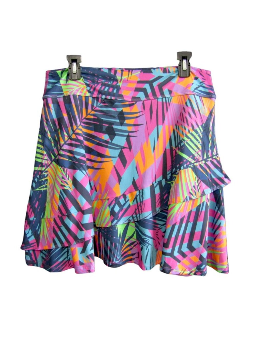 Dona Jo Glide Skirt Womens Athletic Skort Size 3 XL Tropical Palm Golf Tennis